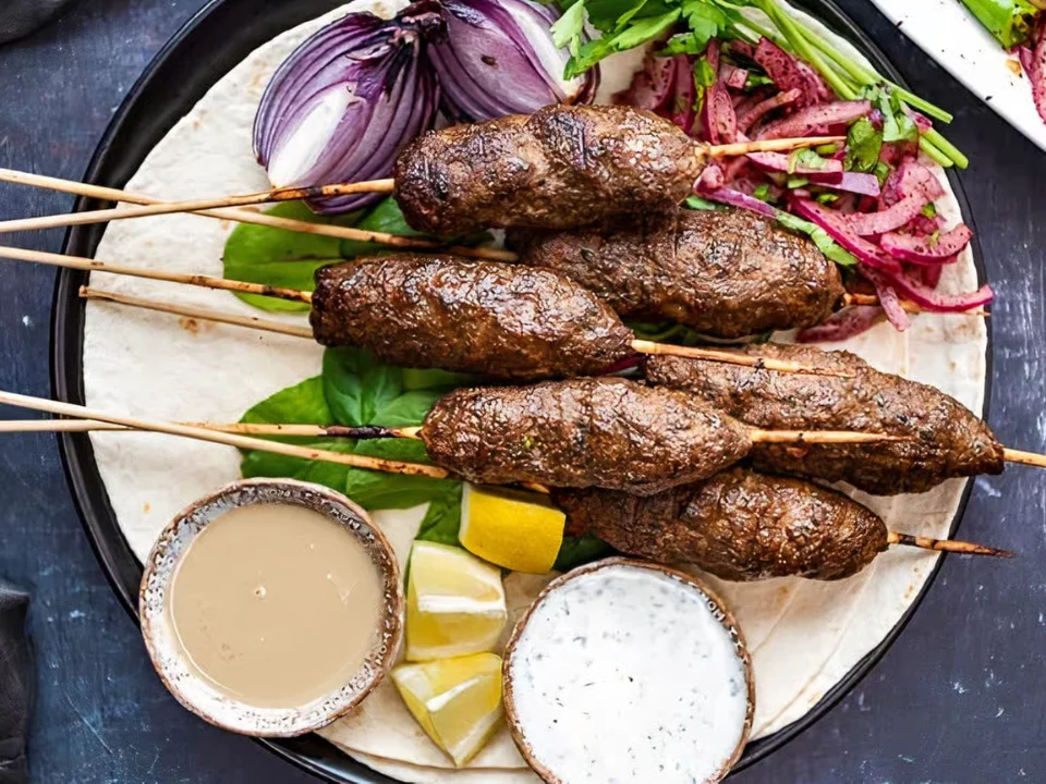 Kafta Kabob - Seasoned ground meat kabob